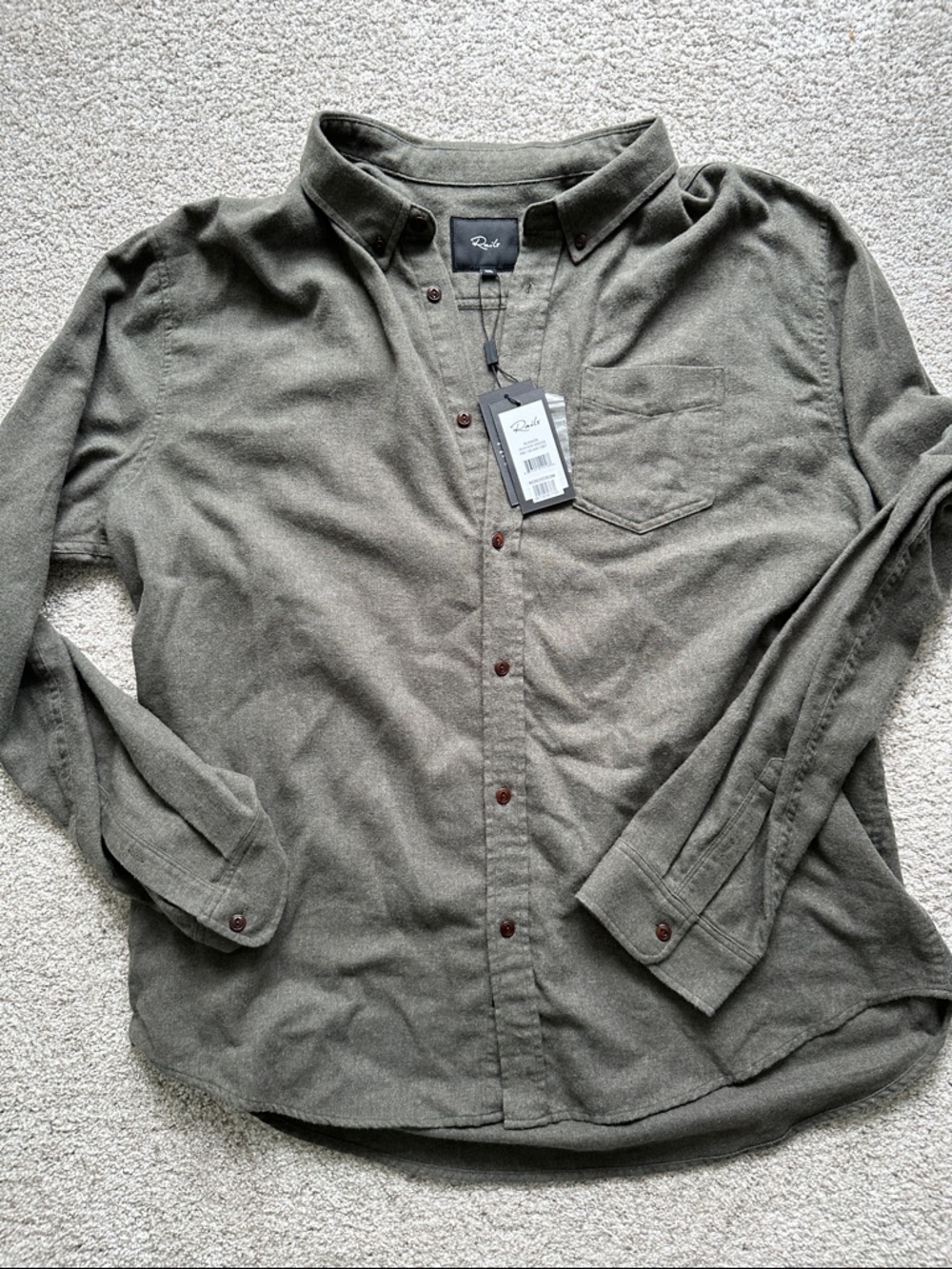 Rails Olive Green Button-Front Shirt